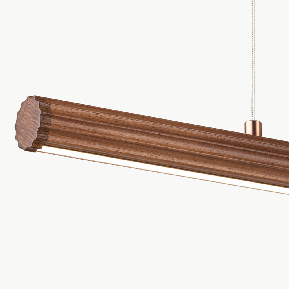 Fluted roller pendant by Fluxwood
